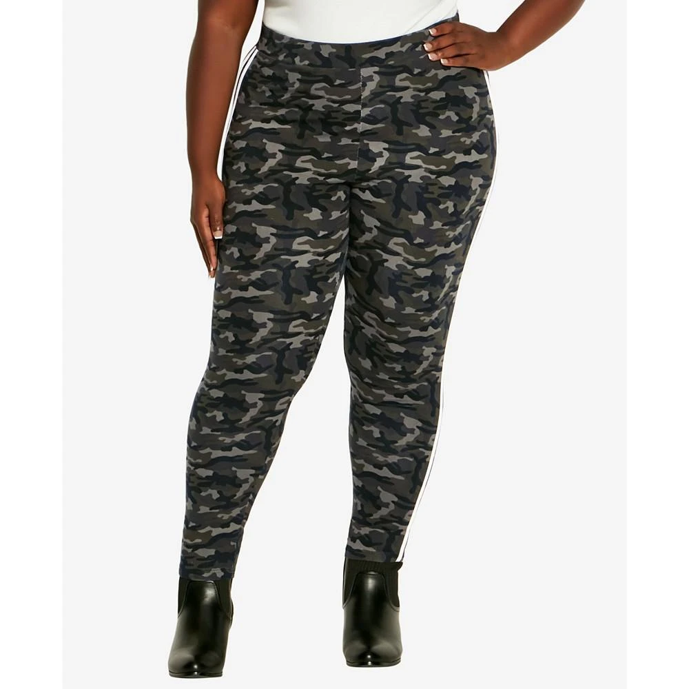 商品Avenue|Plus Size 2 Stripe Print Legging Pants,价格¥248,第1张图片