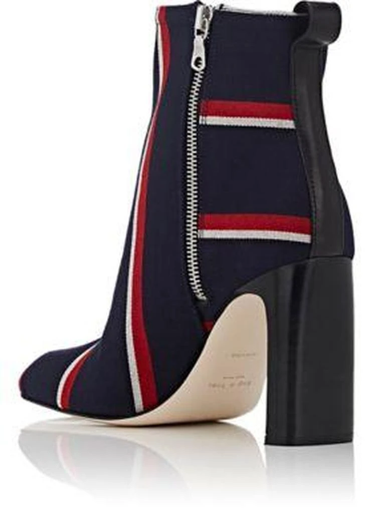 商品Rag & Bone|Ellis Striped Twill Ankle Boots,价格¥1778,第3张图片详细描述