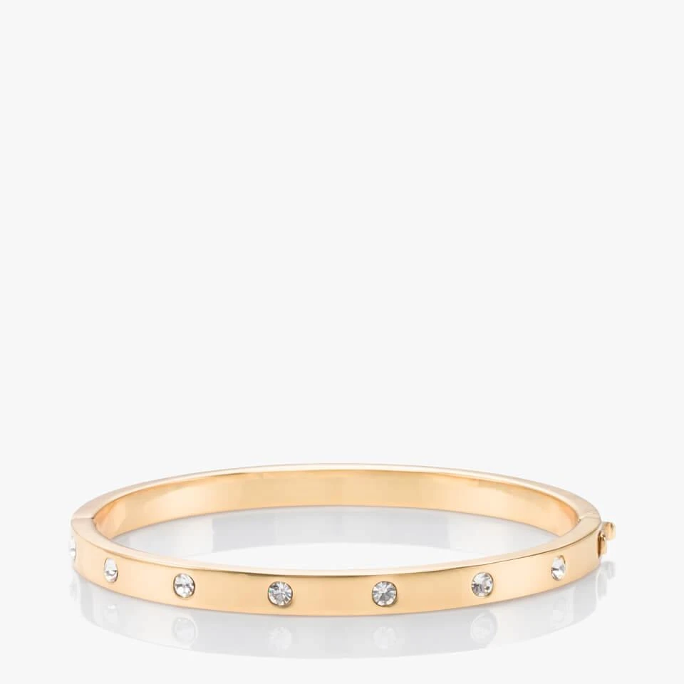 商品Kate Spade|Kate Spade New York Women's Set In Stone Metal Stone Hinged Bangle - Clear/Gold,价格¥421,第1张图片