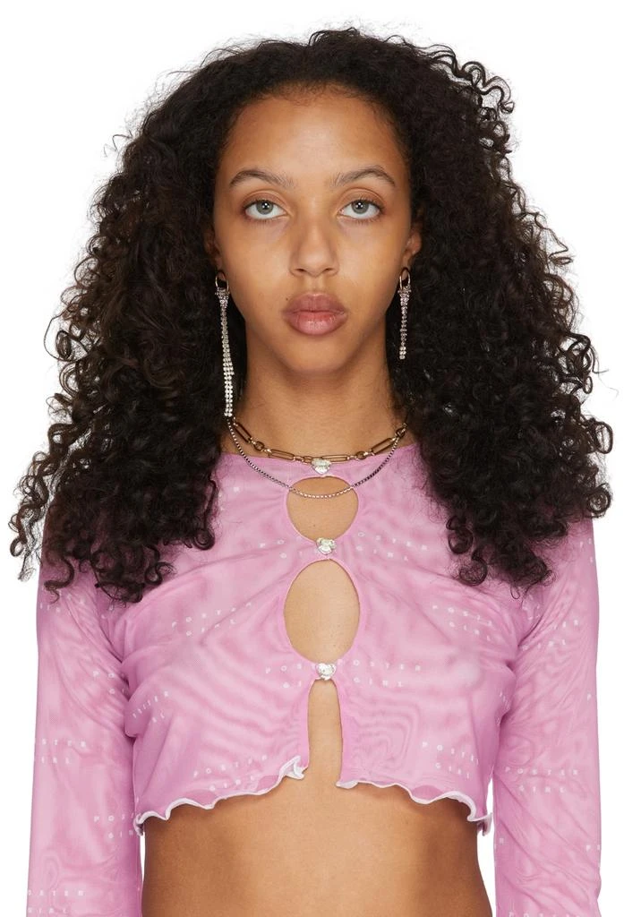 商品Justine Clenquet|SSENSE Exclusive Gold & Purple Shanon Earrings,价格¥295,第3张图片详细描述