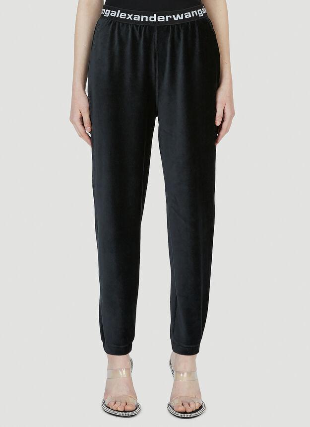 Velvet Track Pants in Black商品第1张图片规格展示