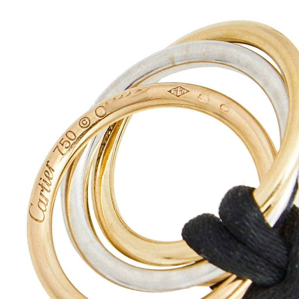商品[二手商品] Cartier|Cartier Trinity Diamond 18K Three Tone Gold  Black Cord Pendant Necklace,价格¥17003,第4张图片详细描述
