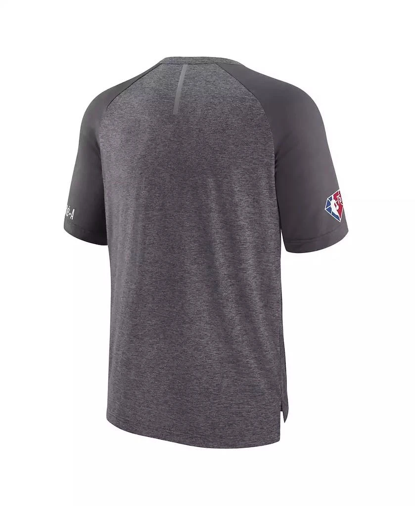 商品Fanatics|Men's Heathered Gray Charlotte Hornets 2022 Noches Ene-Be-A Core Shooting Raglan T-shirt,价格¥301,第4张图片详细描述