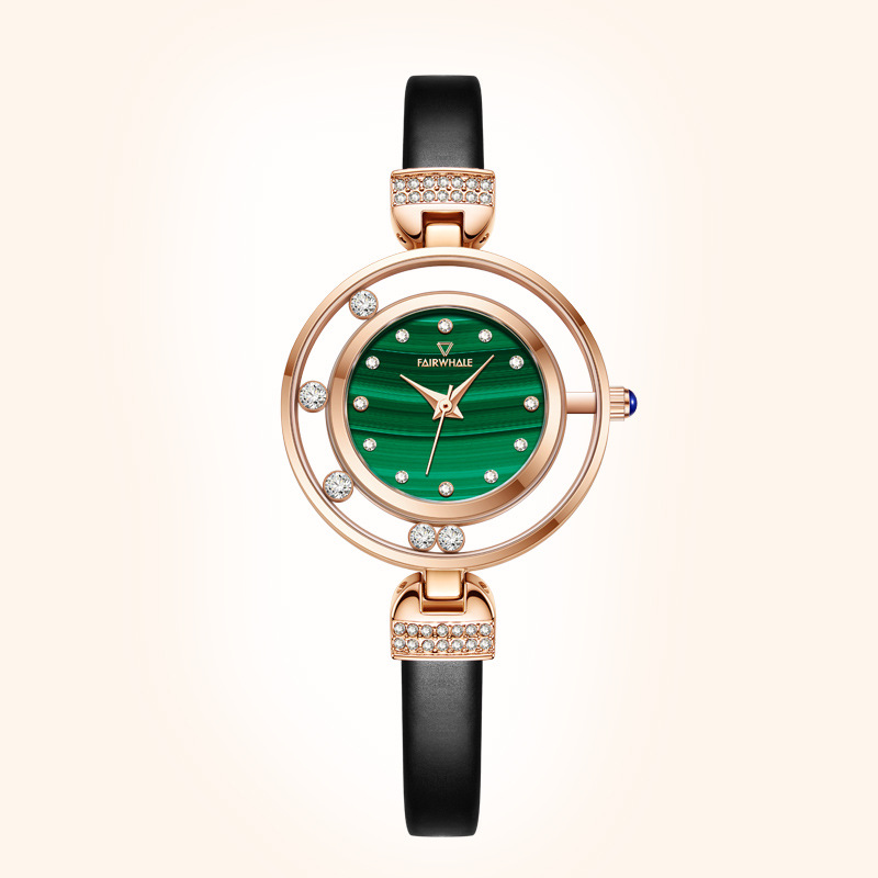 马克华菲品牌手表时尚快乐钻石系列女士小绿表石英表商品第9张图片规格展示
