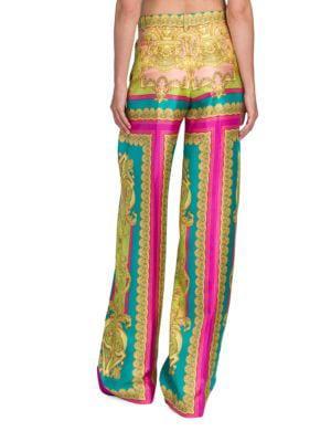 商品Versace|Printed Wide-Leg Silk Trousers,价格¥3815,第4张图片详细描述