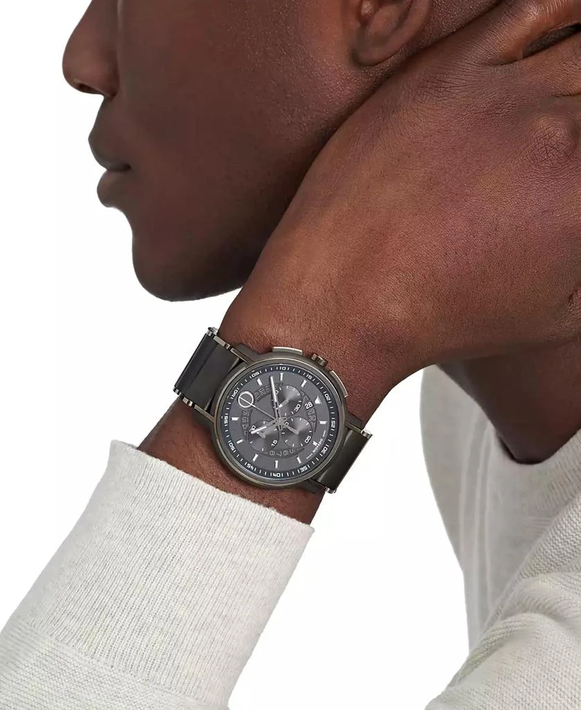 商品Movado|Men's Swiss Chronograph Strato Gray Black PVD Bracelet Watch 44mm,价格¥11389,第2张图片详细描述