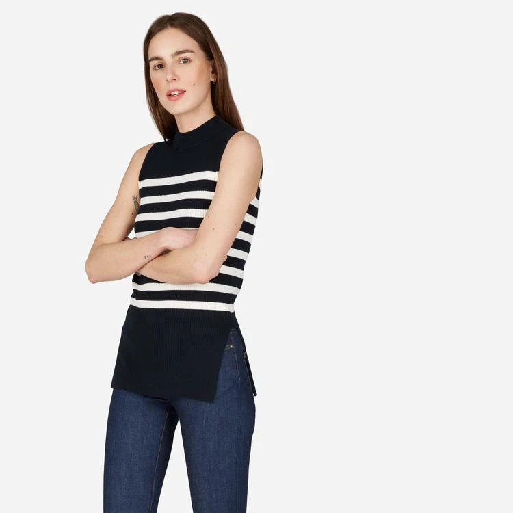 商品Everlane|The Breton Ribbed Cotton Sweater Tank,价格¥207,第2张图片详细描述