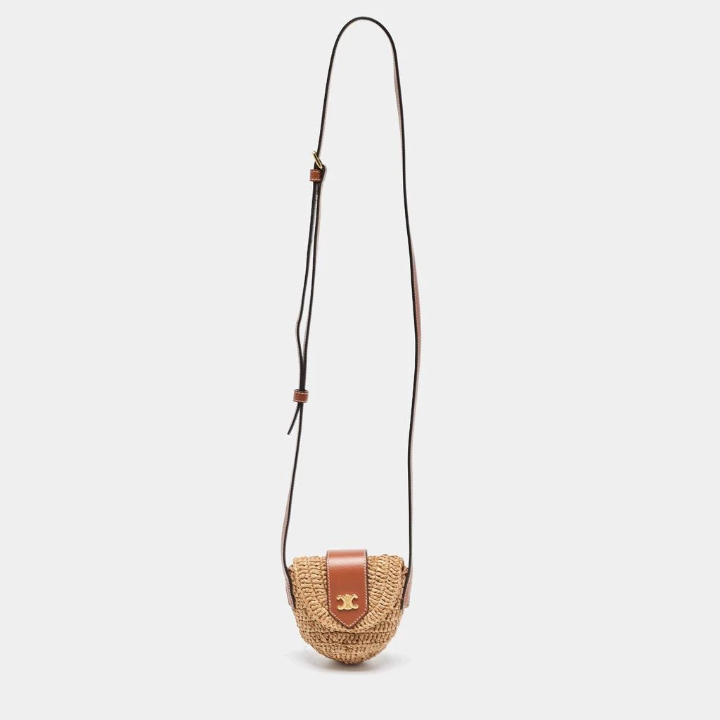 商品[二手商品] Celine| Celine Beige/Brown Straw and Leather Crossbody Bag,价格¥17981,第1张图片