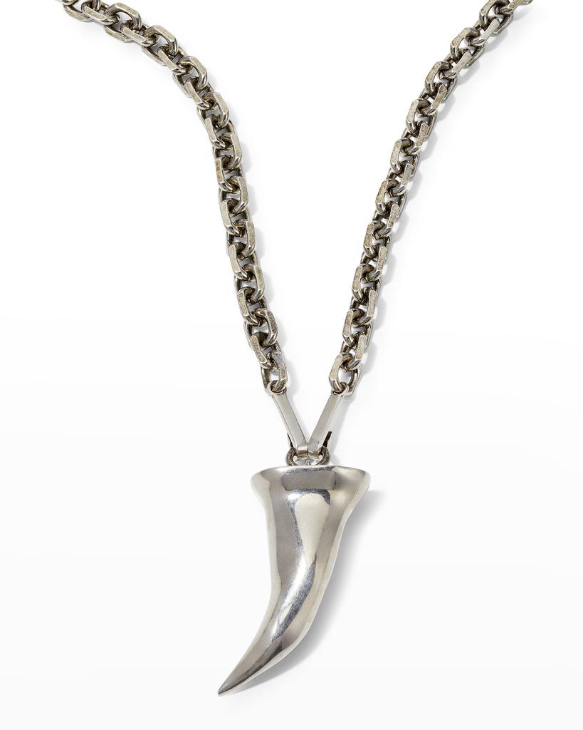 Men's Horn Pendant Chain Necklace商品第3张图片规格展示