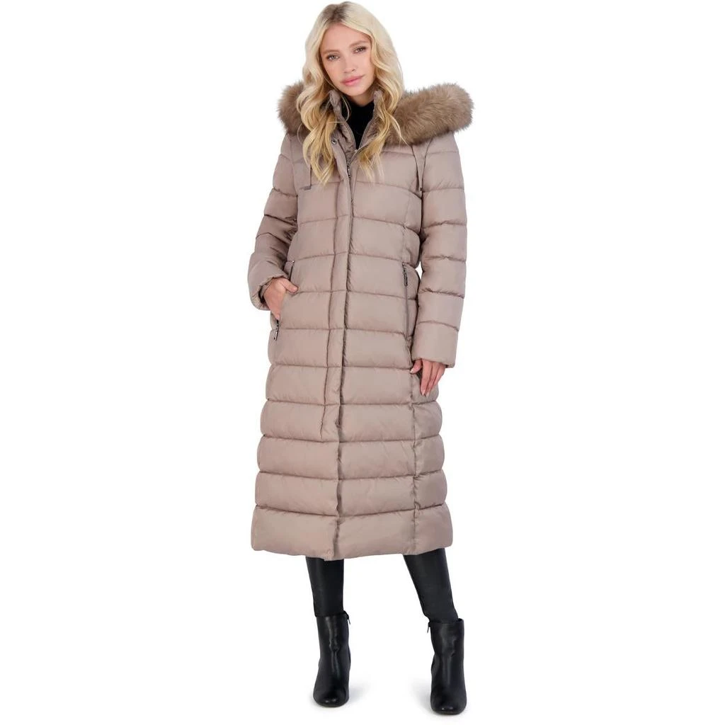 商品Tahari|Tahari Nellie Long Coat for Women-Insulated Jacket with Removable Faux Fur Trim,价格¥1147,第3张图片详细描述