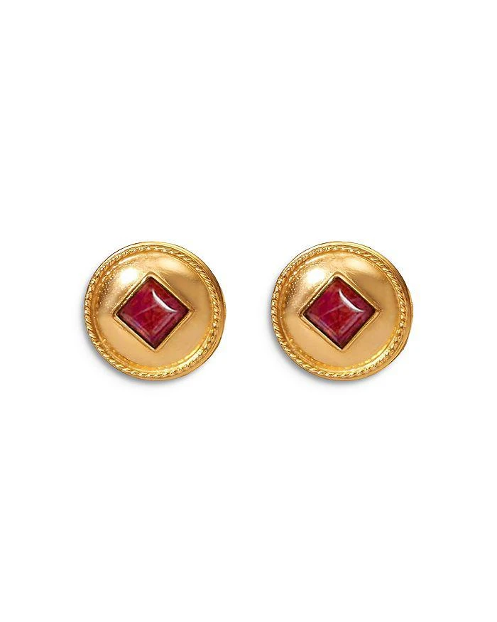 商品BEN-AMUN|Glass Ruby Clip On Stud Earrings,价格¥1271,第1张图片