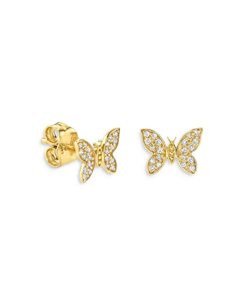 商品Sydney Evan|14k Yellow Gold Diamond Butterfly Stud Earrings,价格¥6353,第1张图片