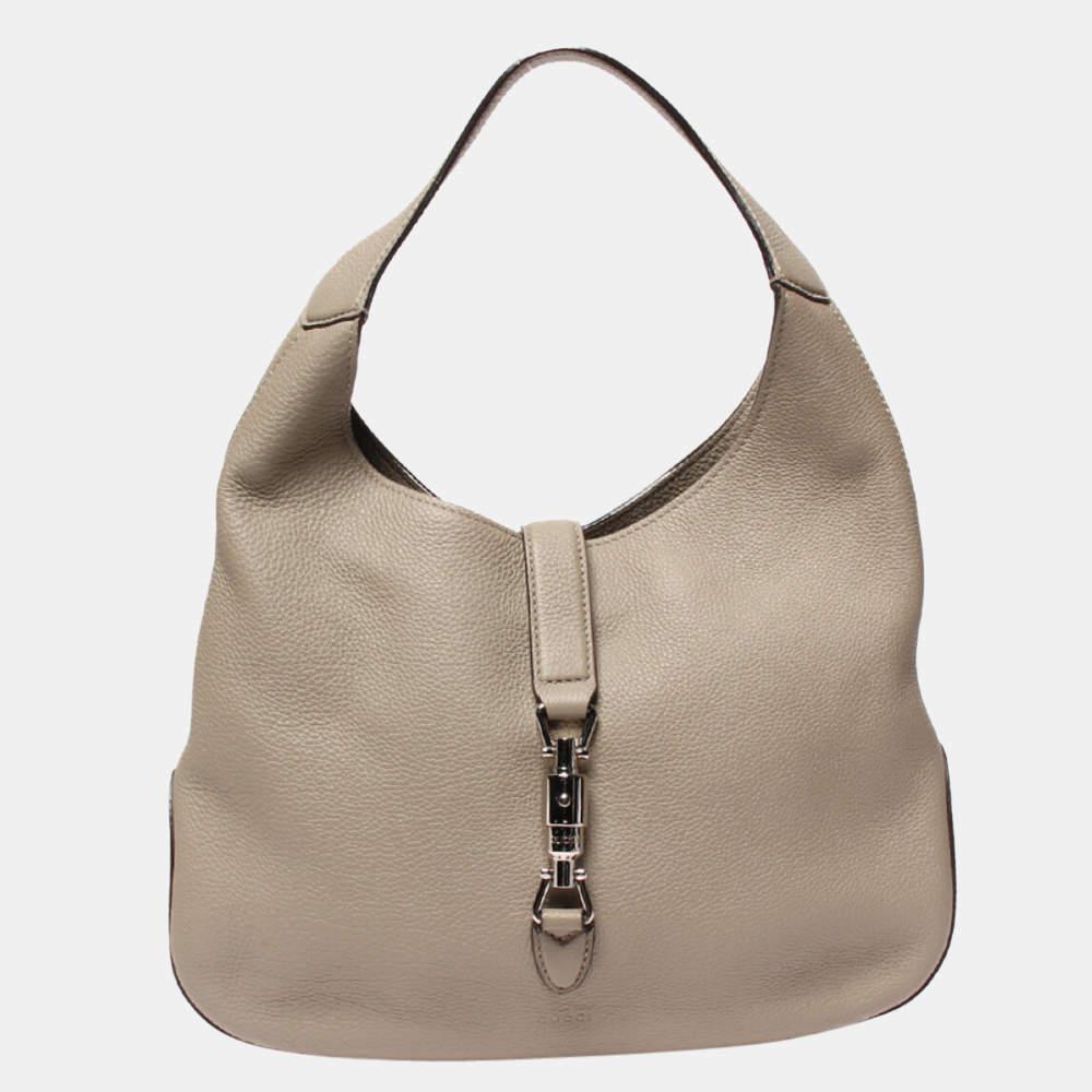 Gucci Grey Calf Leather Jackie Hobo Bag商品第1张图片规格展示