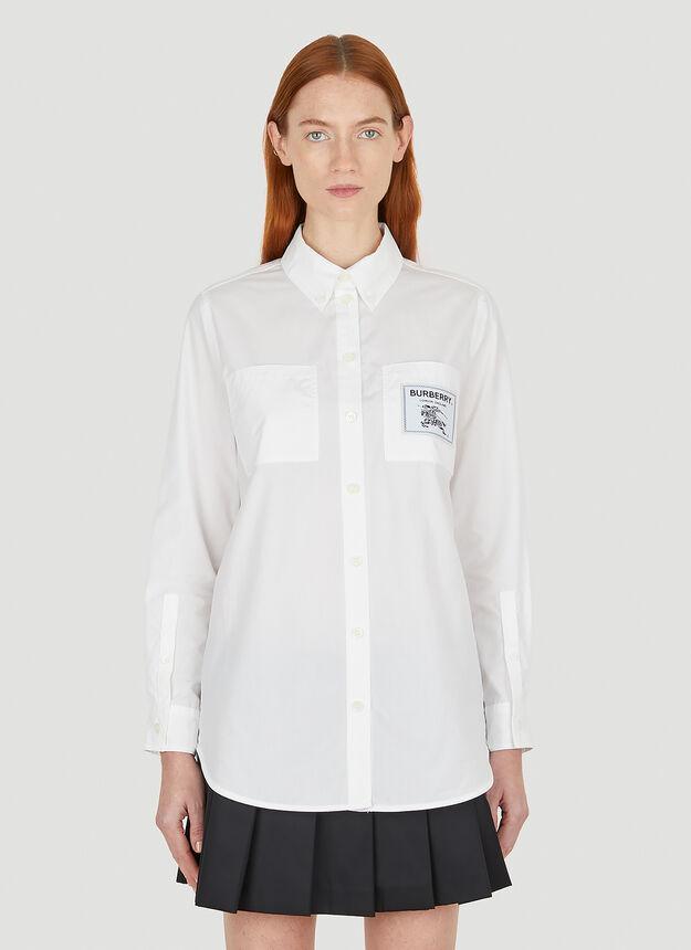 商品Burberry|Logo Patch Shirt in White,价格¥5727,第1张图片