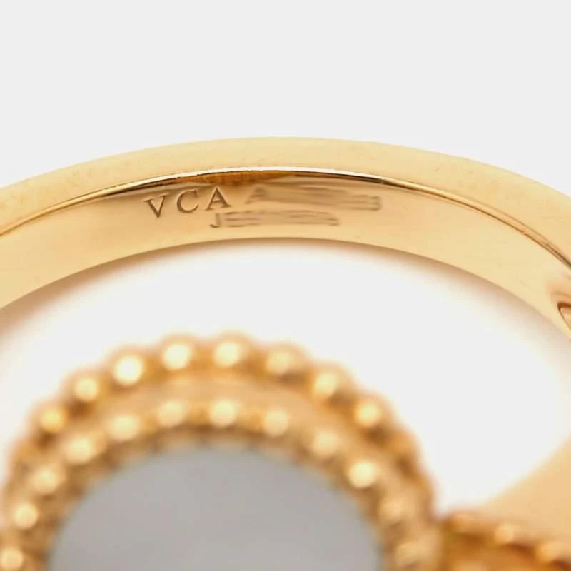 Van Cleef & Arpels Magic Alhambra Mother Of Pearl 18K Yellow Gold Ring Size 53 商品