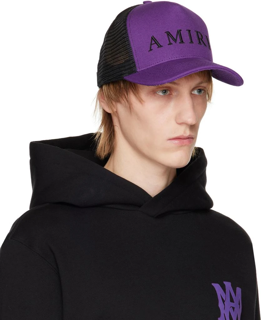 商品AMIRI|Purple & Black Emrboidered Trucker Cap,价格¥1274,第2张图片详细描述