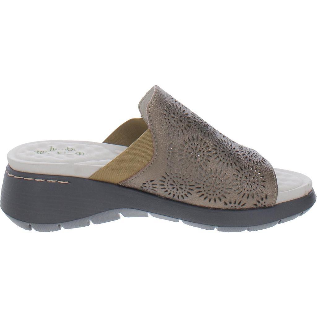 商品Jambu|Queens Womens Leather Platform Wedge Sandals,价格¥210,第2张图片详细描述