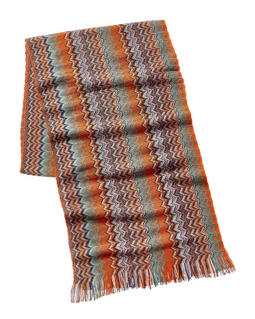 Missoni Wool-Blend Scarf, Orange商品第2张图片规格展示