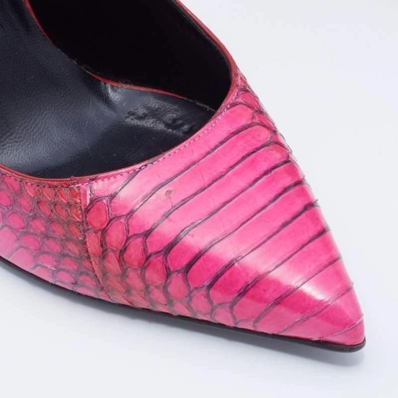 Yves Saint Laurent Pink Python Leather Pointed Toe Pumps Size 38 商品