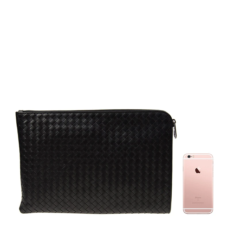 Bottega Veneta 葆蝶家 男士黑色羊皮编制手拿包 406021-V4651-1000 商品