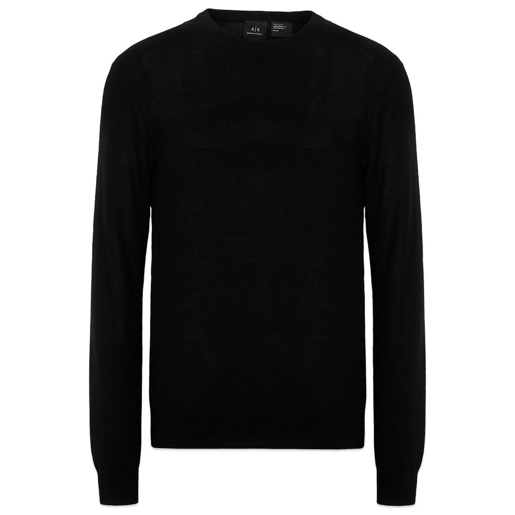 商品Armani Exchange|Armani Exchange Fine Virgin Wool Crew Knit - Black,价格¥883,第1张图片