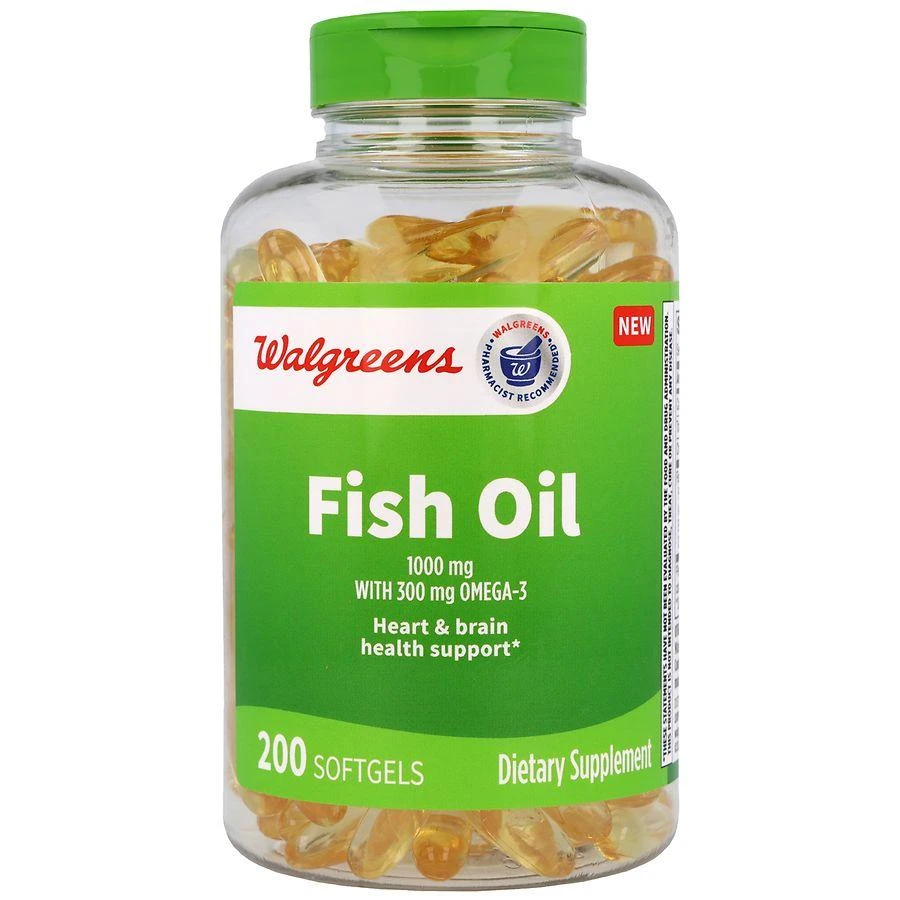 商品Walgreens|Fish Oil 1000 mg with 300 mg Omega-3 Softgels,价格¥169,第1张图片