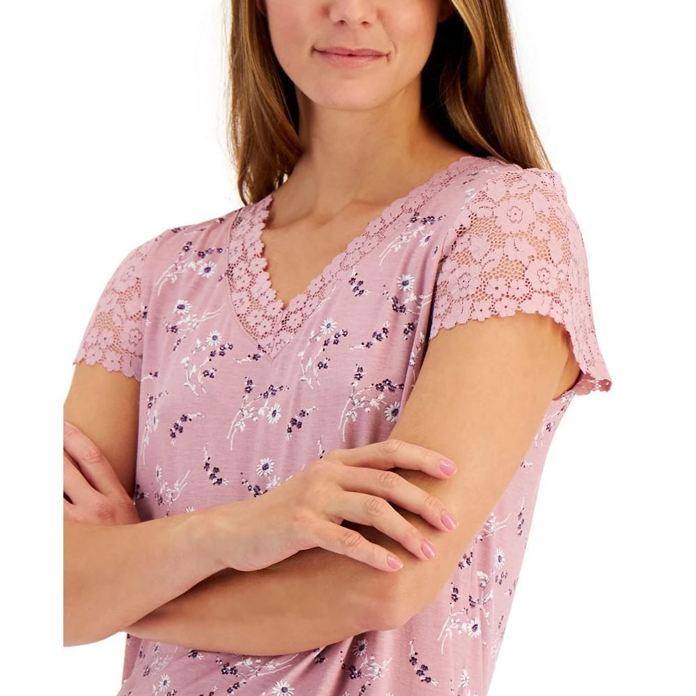 商品Charter Club|Women's Printed Lace-Trim 2-Pc. Pajama Set, Created for Macy's,价格¥203,第3张图片详细描述