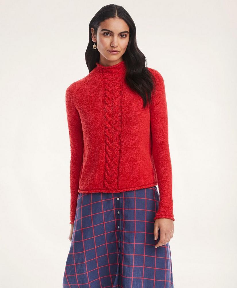 商品Brooks Brothers|Cotton Funnel Neck Horseshoe Cable Sweater,价格¥419,第1张图片