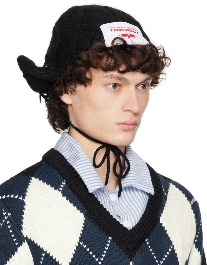 商品Charles Jeffrey Loverboy|Black Chunky Aviator Beanie,价格¥524,第2张图片详细描述