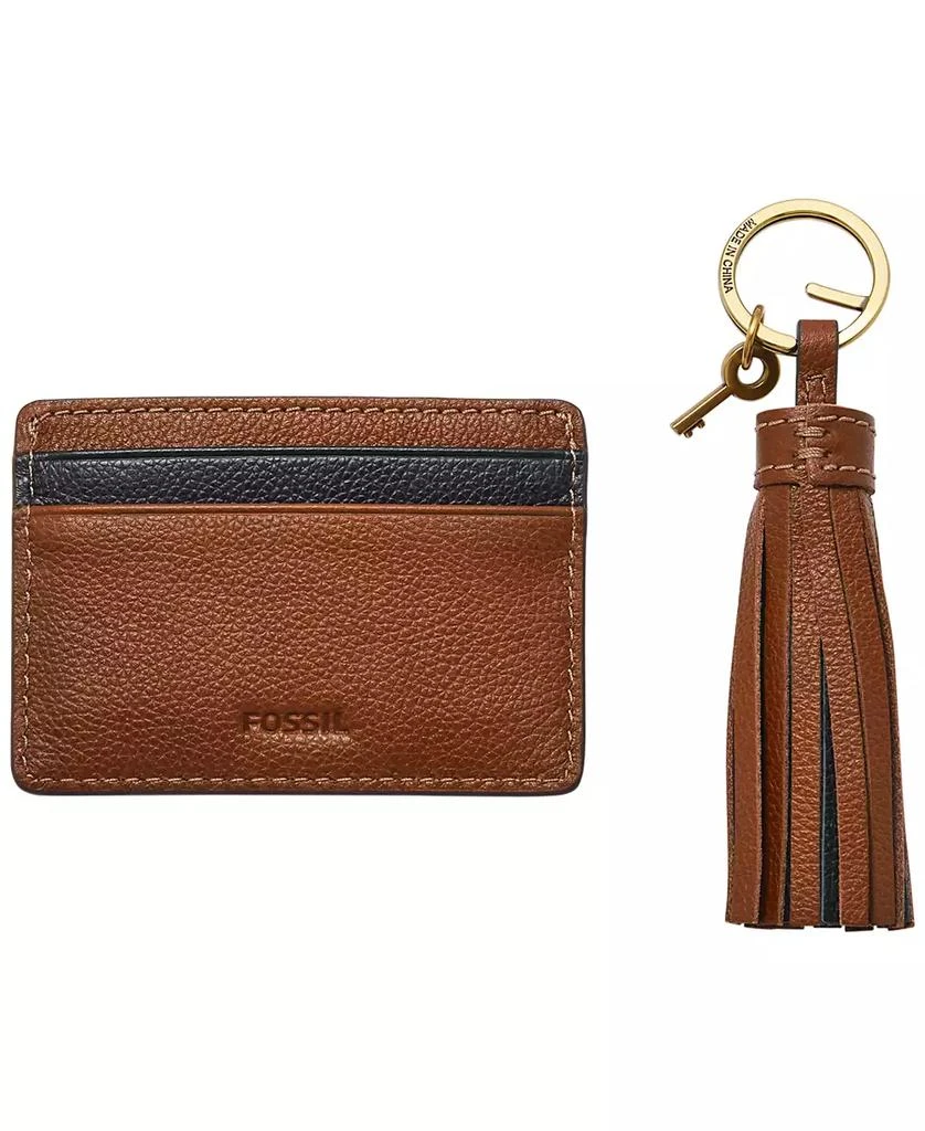 商品Fossil|Leather Card Case Gift Set and Key Fob Set, 2 Pieces,价格¥359,第1张图片