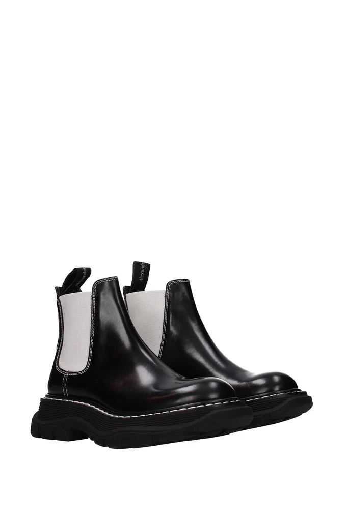 商品Alexander McQueen|Ankle boots Leather Black White,价格¥2407,第2张图片详细描述