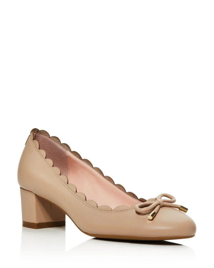 商品Kate Spade|Yasmin Scalloped Block Heel Pumps ,价格¥591,第1张图片
