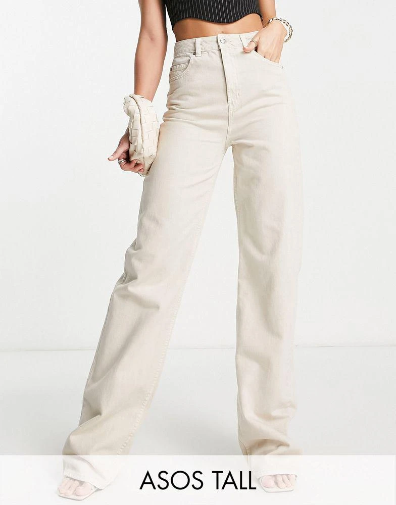 商品ASOS|ASOS DESIGN Tall dad jeans in stone,价格¥317,第1张图片