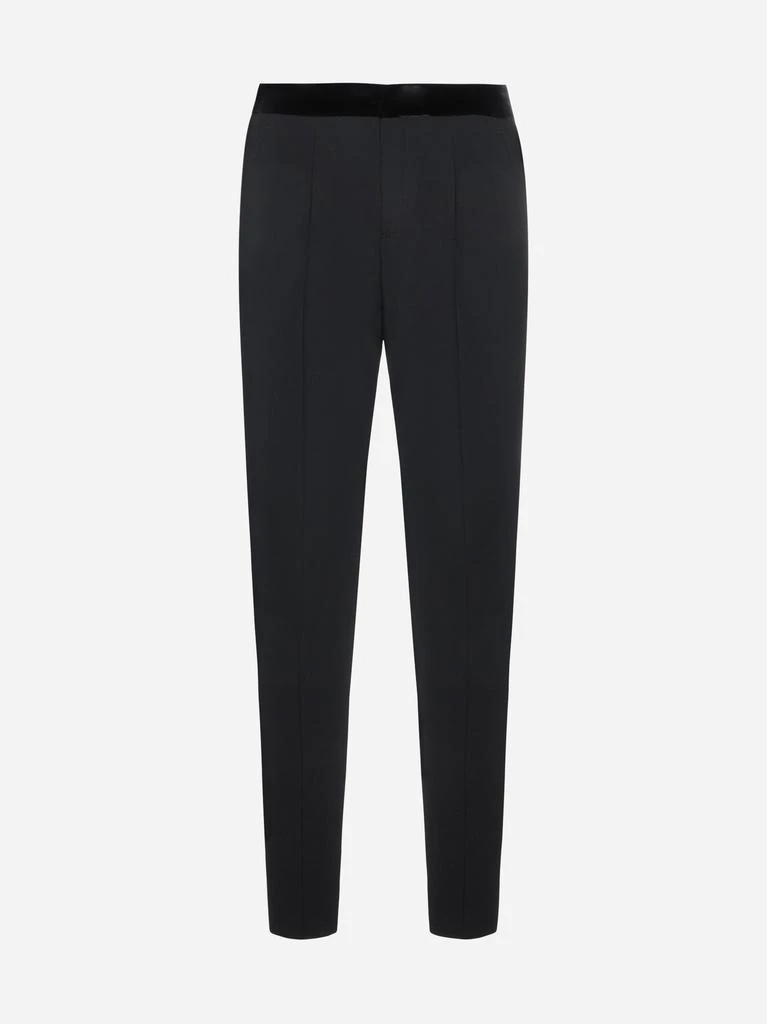 商品Giorgio Armani|Wool tuxedo trousers,价格¥3493,第1张图片