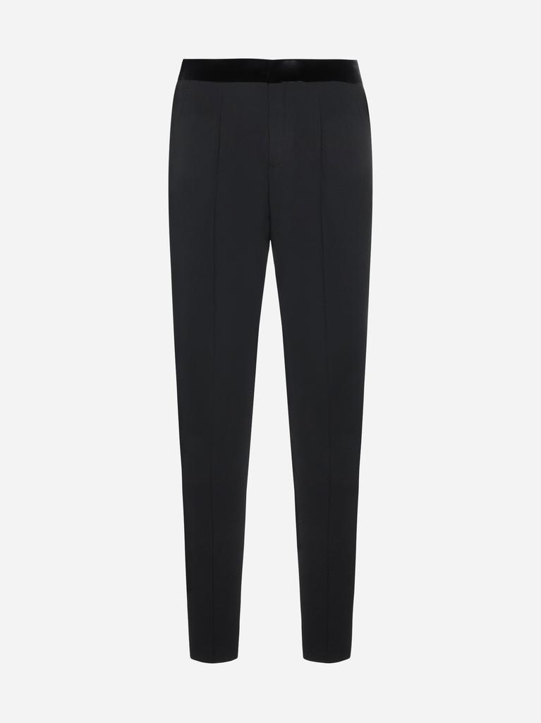 商品Giorgio Armani|Wool tuxedo trousers,价格¥6757,第1张图片