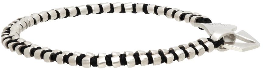 Black & Silver Cotton Bead Bracelet商品第5张图片规格展示
