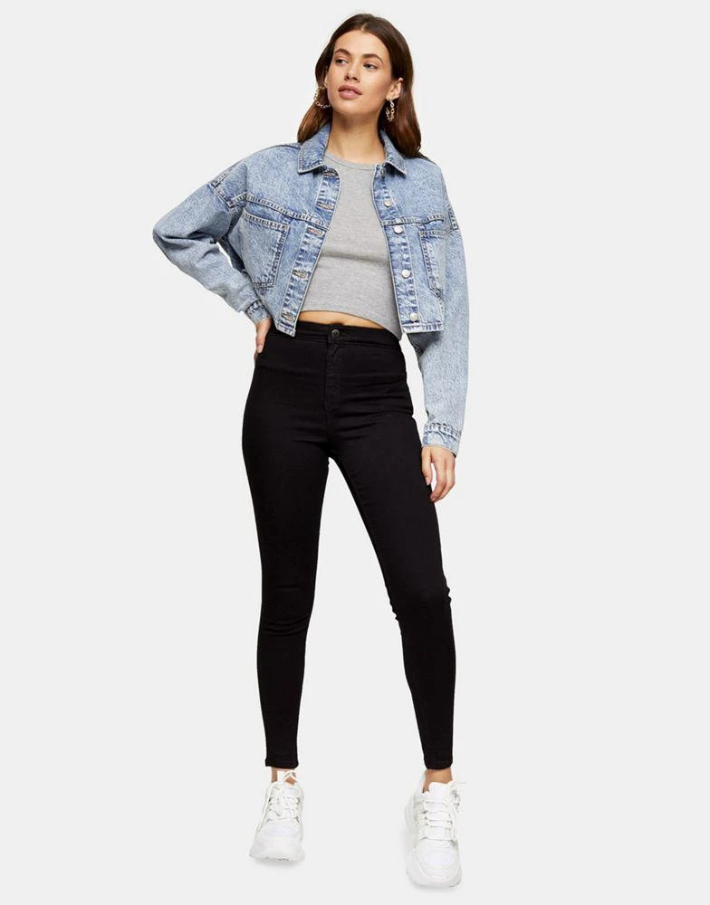 商品Topshop|Topshop holding-power Joni jean in black,价格¥266,第4张图片详细描述