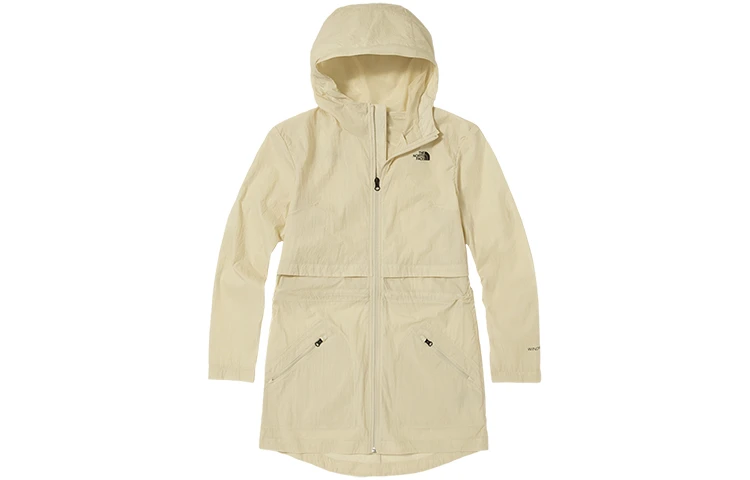 商品[国内直发] The North Face|北面 户外运动皮肤衣可收腰连帽 防风防紫外线防水防晒服 女款 米白色,价格¥523,第1张图片