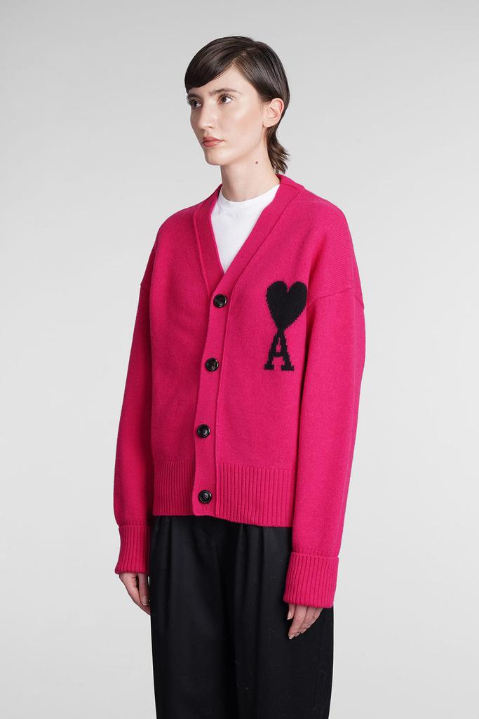 Ami Alexandre Mattiussi Cardigan In Fuxia Wool商品第4张图片规格展示