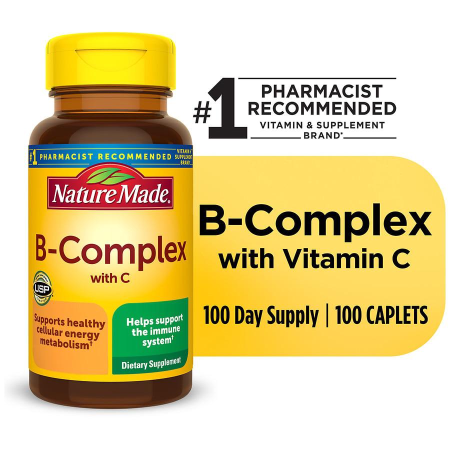 B Complex With Vitamin C Caplets商品第2张图片规格展示