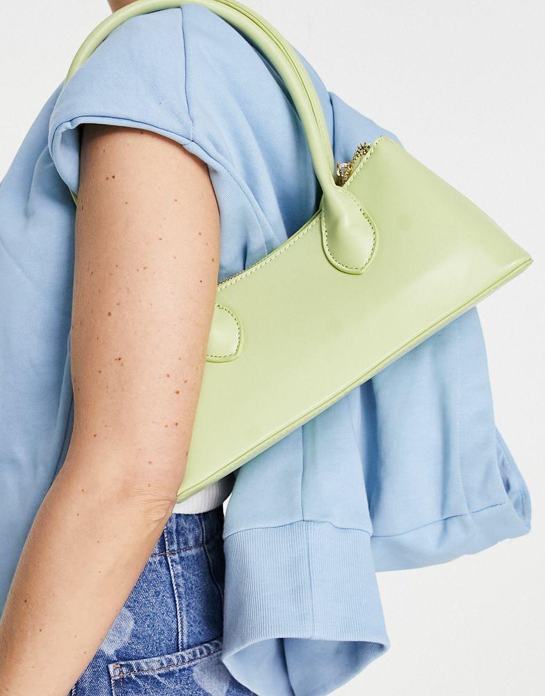 商品ASOS|ASOS DESIGN shoulder bag with elongated straps in lime,价格¥123,第1张图片