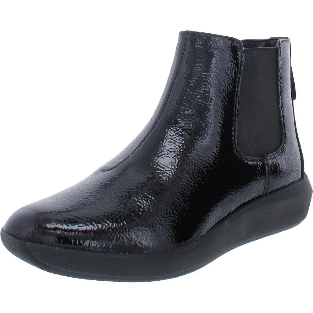 商品Clarks|Clarks Womens Tawni Mid Patent Leather Ankle Chelsea Boots,价格¥251,第1张图片