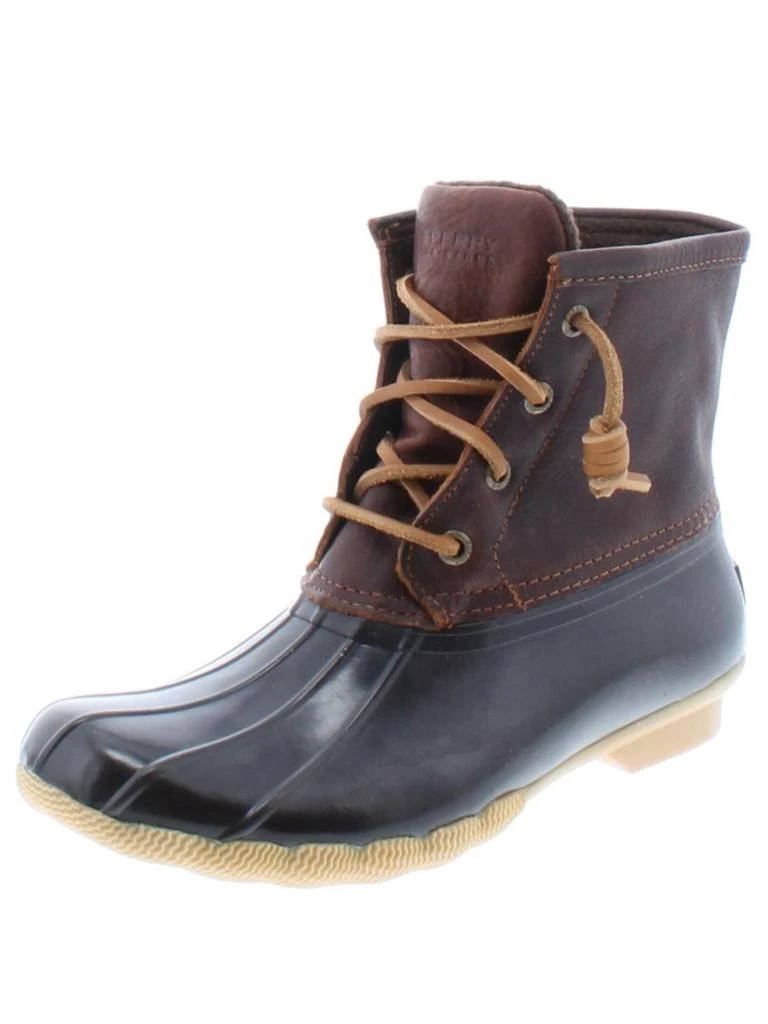 商品Sperry|Saltwater Womens Leather Ankle Rain Boots,价格¥311,第1张图片