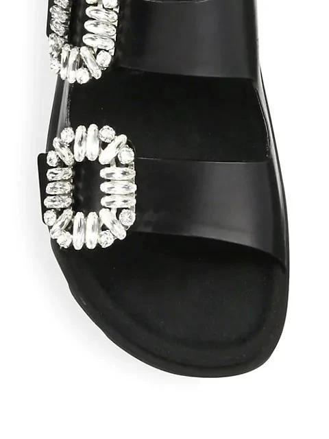 商品Roger Vivier|Slidy Viv Strass Leather Slides,价格¥9949,第4张图片详细描述