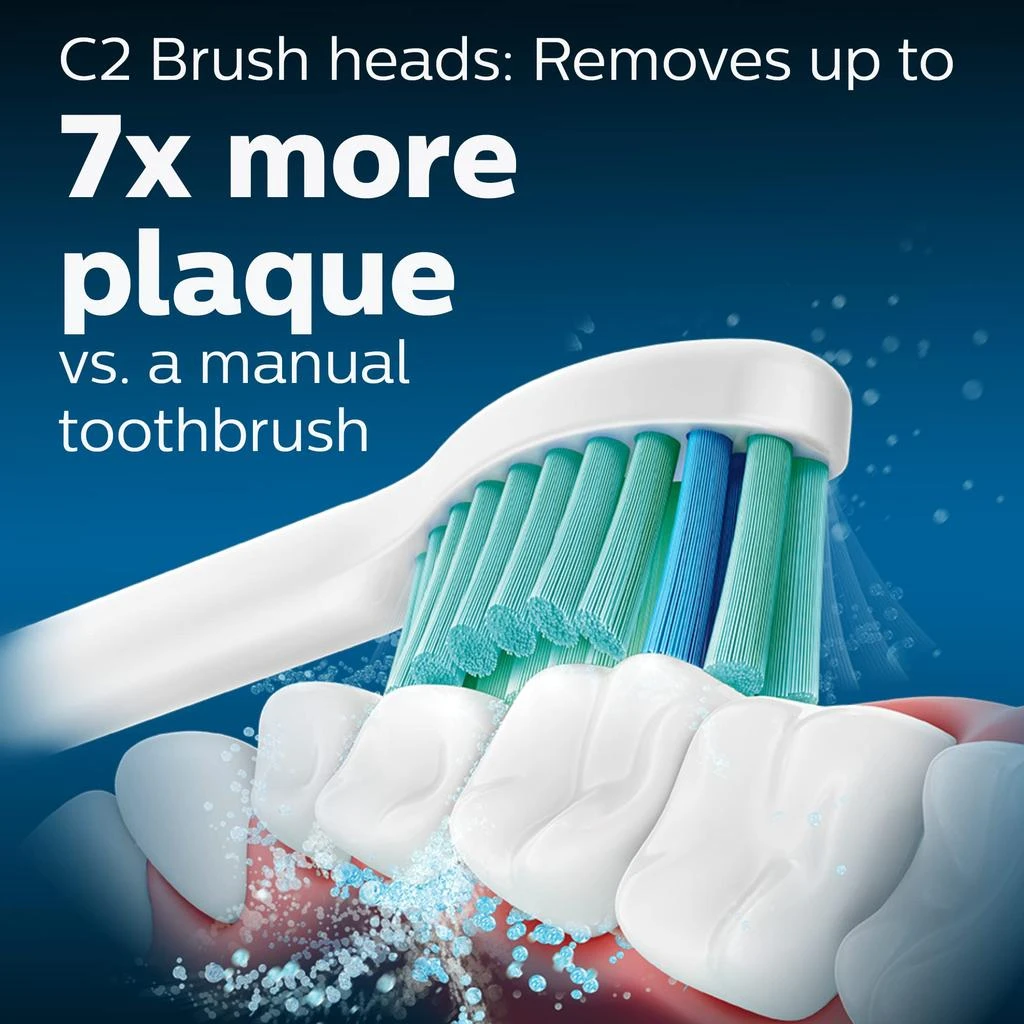 商品Philips Sonicare|Philips Sonicare Genuine Toothbrush Head Variety Pack, C3 Premium Plaque Control and C2 Optimal Control, 3 Brush Heads, White, HX9023/69,价格¥269,第3张图片详细描述