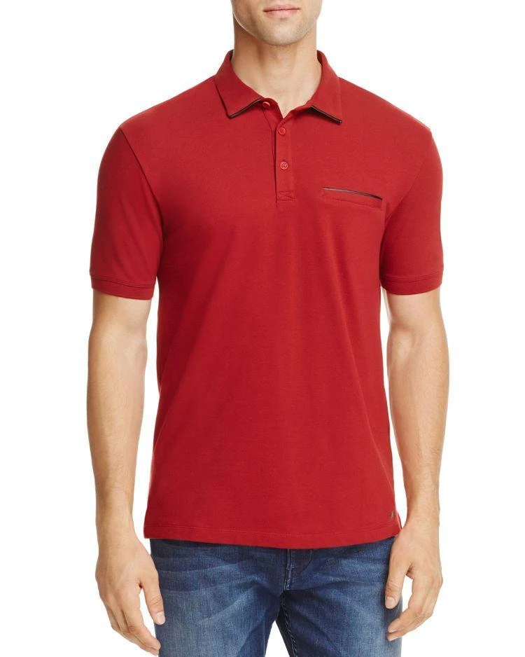 商品Hugo Boss|Dolorino Leather Trim Slim Fit Polo Shirt,价格¥785,第1张图片