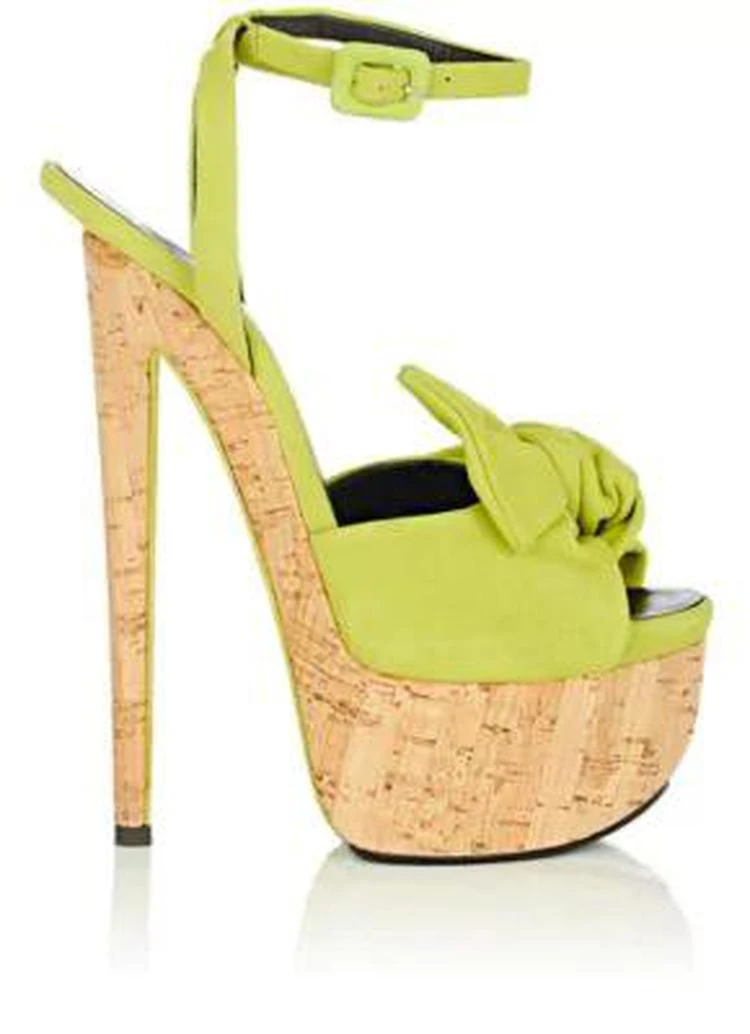 商品Giuseppe Zanotti|Bow-Detail Suede Platform Sandals,价格¥2647,第1张图片