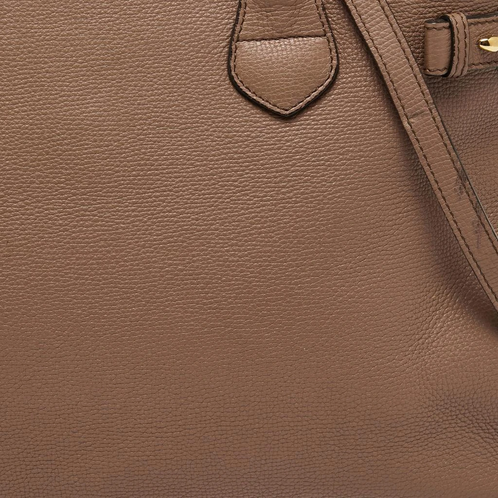 商品[二手商品] Burberry|Burberry Brown Leather and House Check Canvas Medium Banner Tote,价格¥4578,第5张图片详细描述