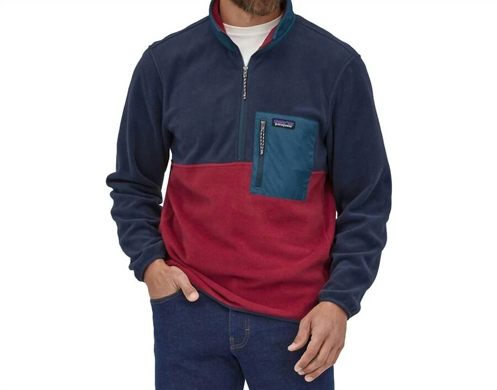 商品Patagonia|Microdini Pullover In Blue And Red,价格¥775,第1张图片