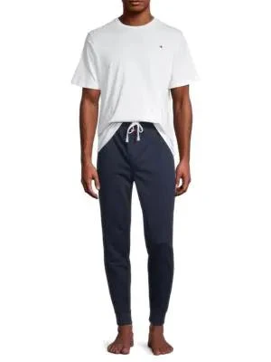 商品Tommy Hilfiger|2 Piece Cotton Tee & French Terry Joggers Set,价格¥201,第1张图片详细描述